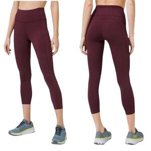 Lululemon Fast and Free High-Rise Crop II 23" *Non-Reflective Size 2 Cassis